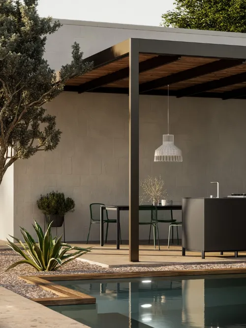 Cucina Moderna in alluminio per esterno Aura 03 di Arredo3