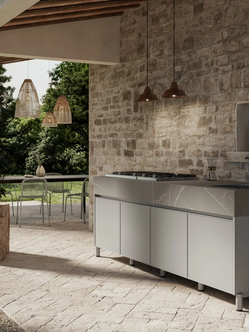 Cucina Moderna in alluminio Aura di Arredo3