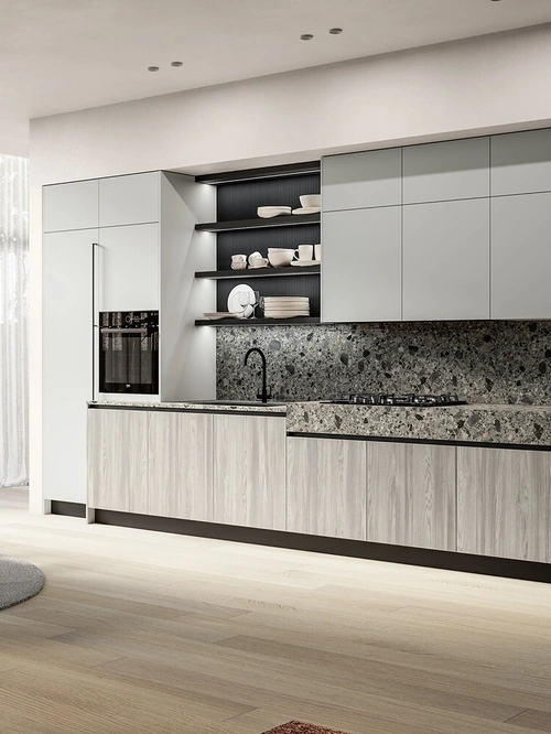 Cucina Moderna lineare Cloe 02 in laminato e laccato di Arredo3