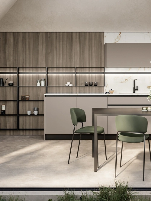Cucina Moderna angolare Cloe 04 in laccato e laminato di Arredo3