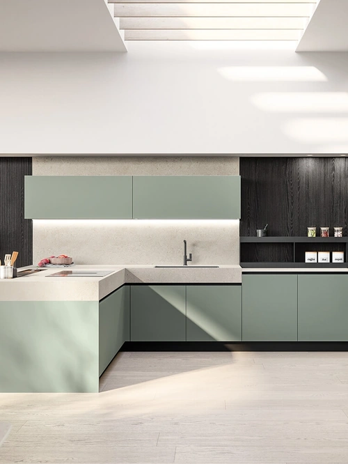 Cucina Moderna in laminato con penisola Cloe di Arredo3