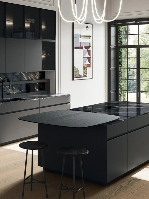 Cucina Moderna con isola Glass 03 di Arredo3