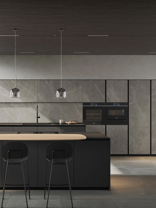 Cucina Moderna con penisola Glass 04 di Arredo3