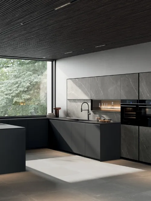 Cucina Moderna con penisola Glass 2|0 08 di Arredo3