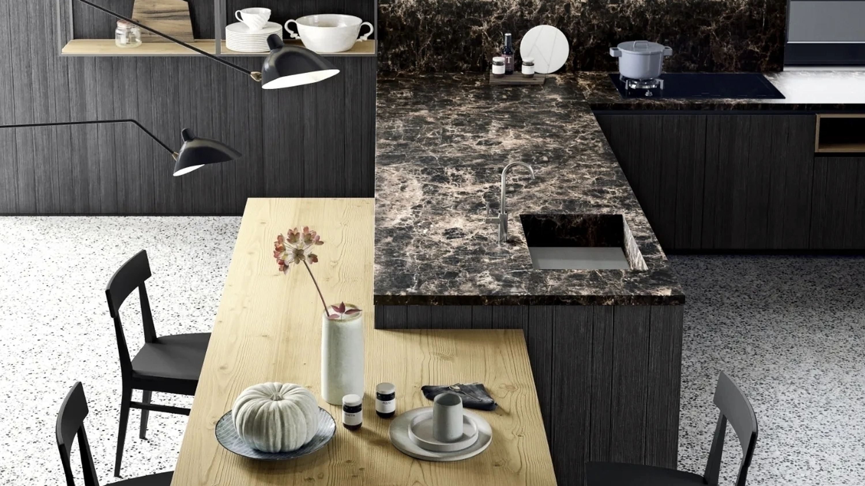 Cucina Moderna con penisola M05 Maestrale di Scandola
