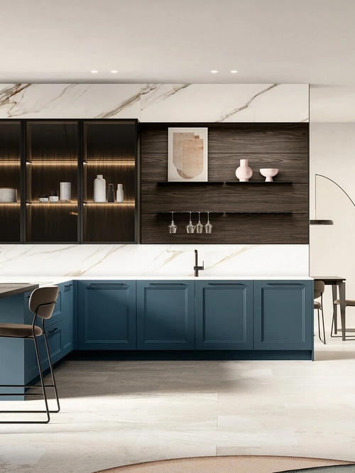 Cucina Moderna in laccato e laminato con penisola Meg di Arredo3
