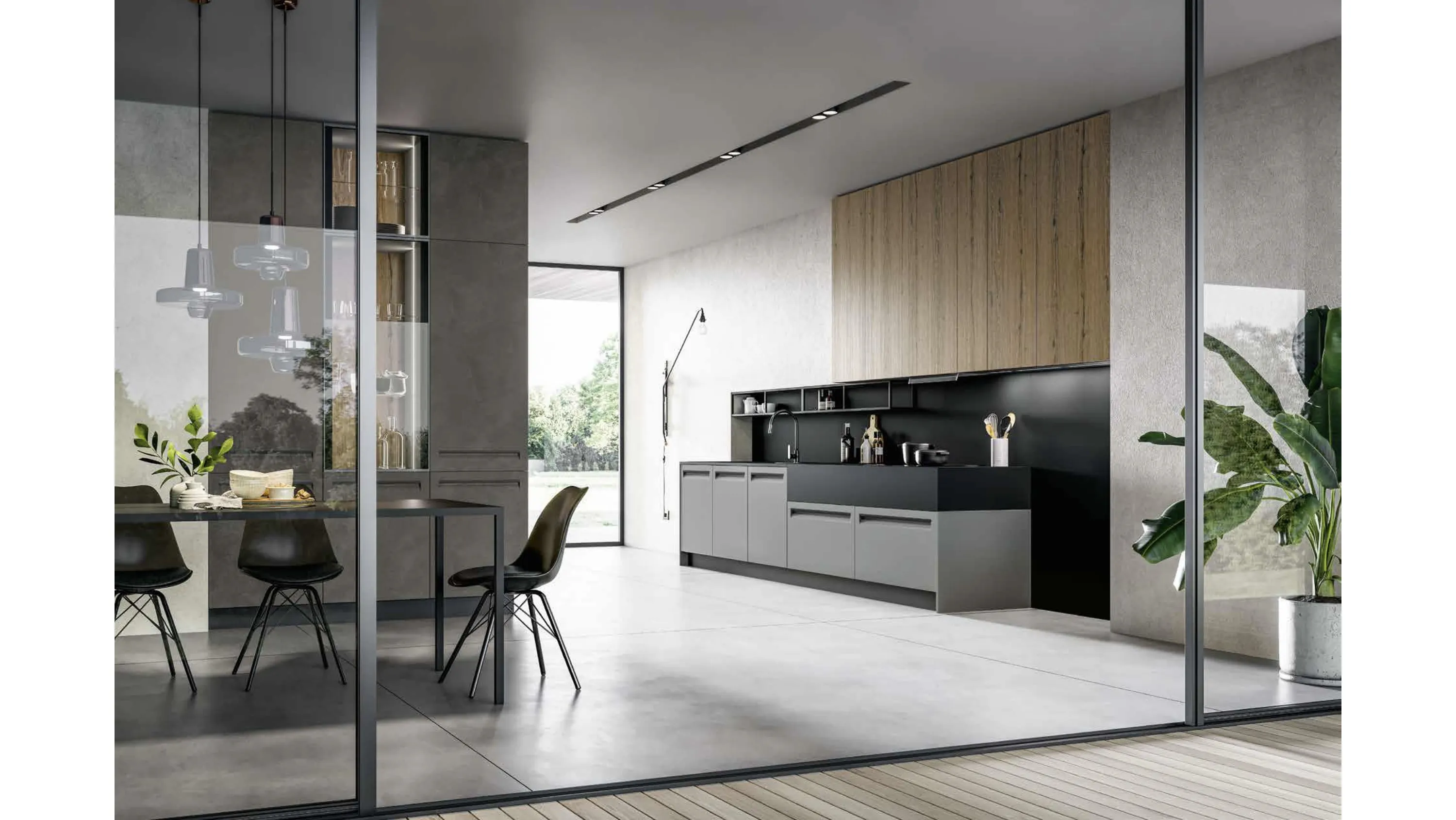 Cucina Moderna lineare Tekna 03 di Arredo3