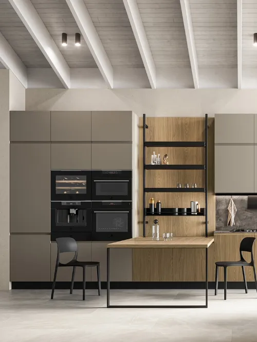 Cucina Moderna in laccato e laminato con penisola Wega 05 di Arredo3